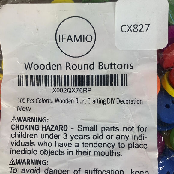 100 Pcs Colorful Wooden Round Buttons With 2 Holes Rustic Buttons For Cloth US - Picture 10 of 10